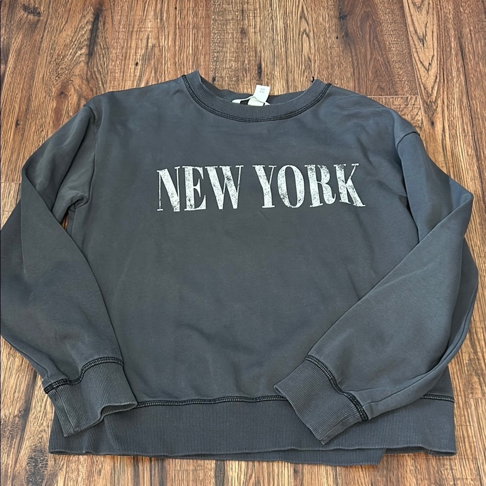 Gray New York Womens/juniors crew neck